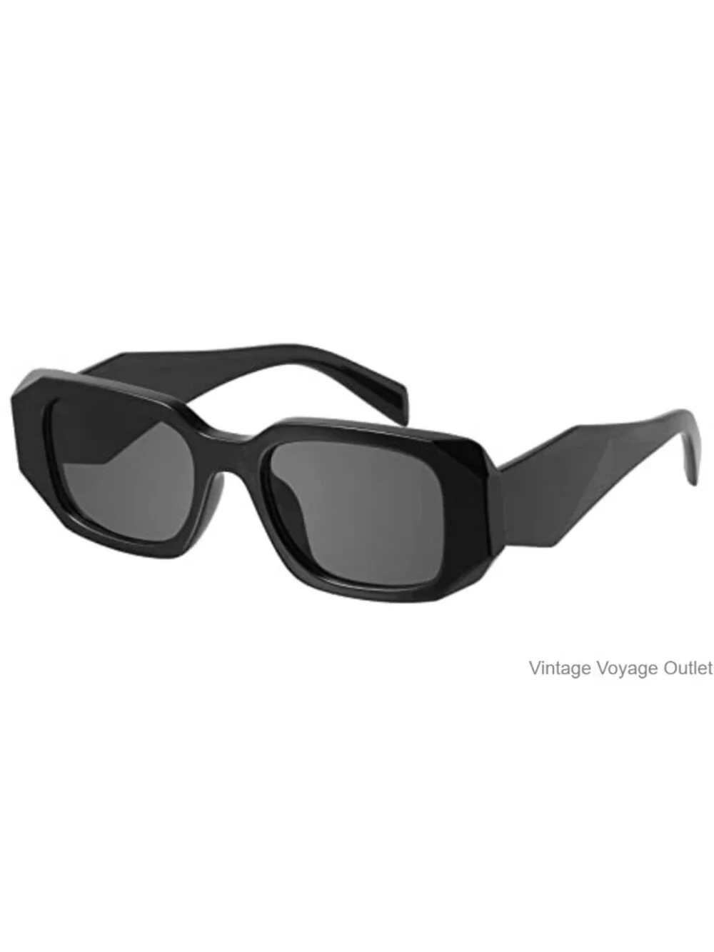 Trendy Rectangle Sunglasses Women Men Bold Chunky Frame UV400 Protection